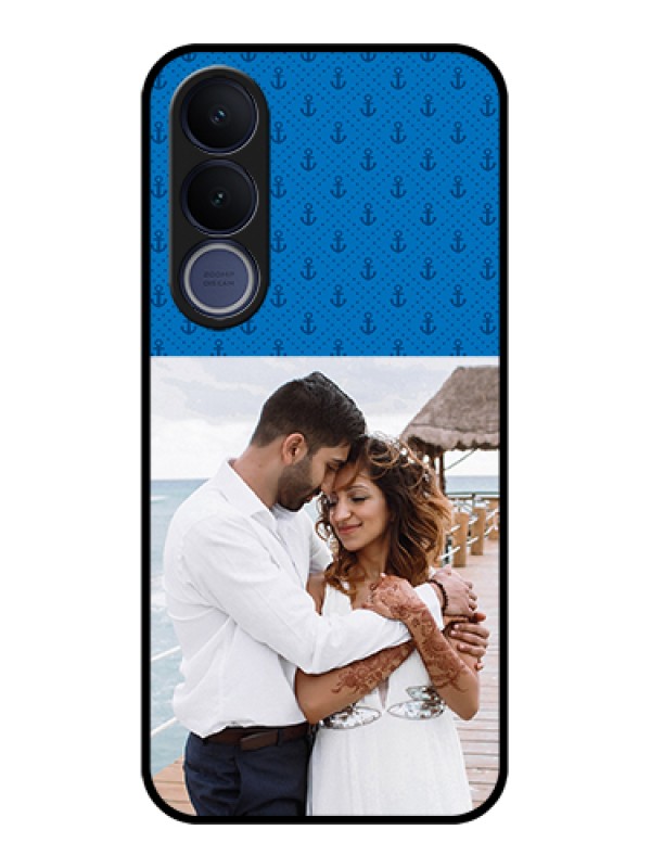 Custom Vivo V70 FE 5G Custom Glass Phone Case - Blue Anchors Design
