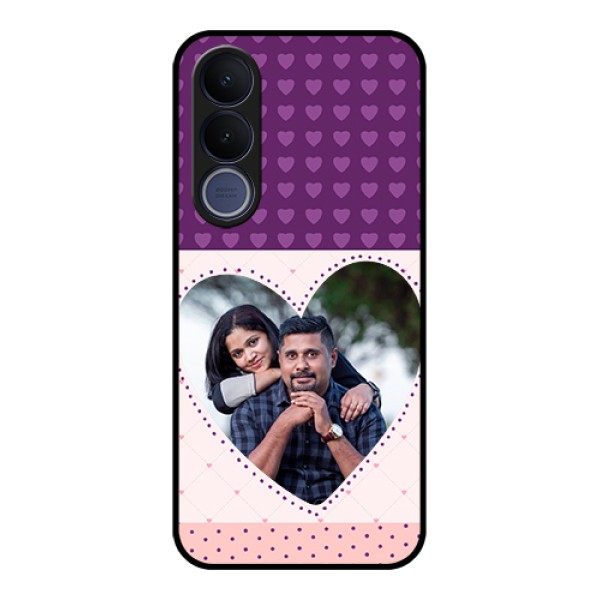 Vivo V70 FE 5G Custom Glass Phone Case - Violet Love Dots Design