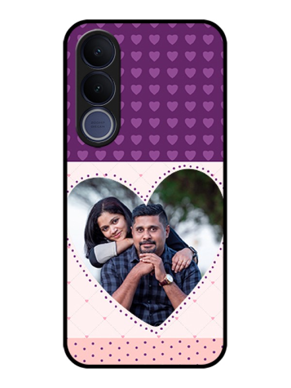 Custom Vivo V70 FE 5G Custom Glass Phone Case - Violet Love Dots Design