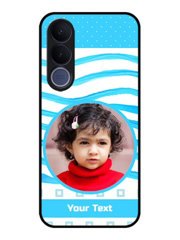 Custom Vivo V70 FE 5G Custom Glass Phone Case - Simple Blue Case Design