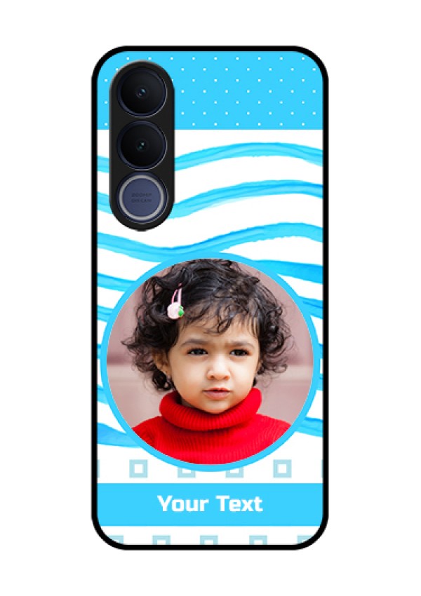 Vivo V70 FE 5G Custom Glass Phone Case - Simple Blue Case Design
