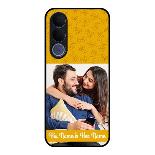 Vivo V70 FE 5G Custom Glass Phone Case - Yellow Floral Design