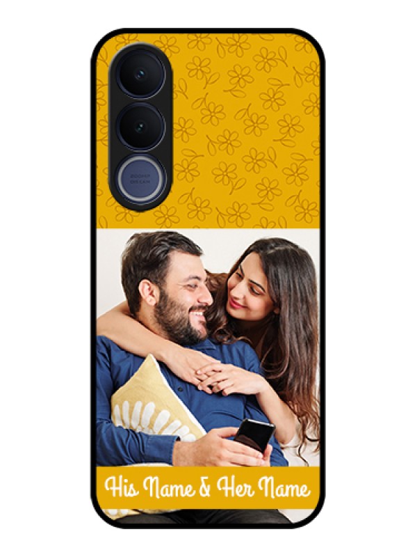 Custom Vivo V70 FE 5G Custom Glass Phone Case - Yellow Floral Design
