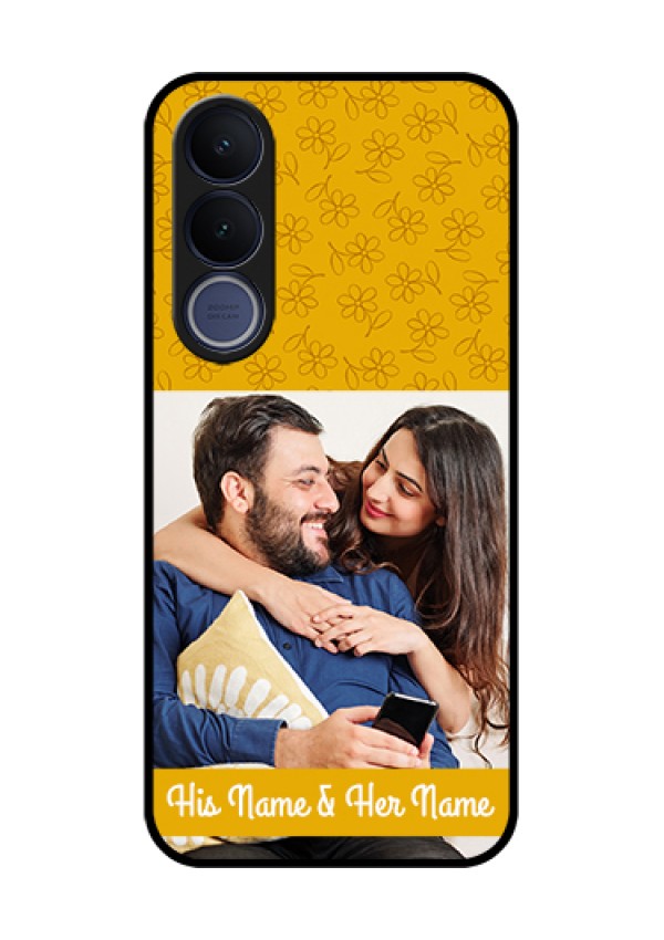 Vivo V70 FE 5G Custom Glass Phone Case - Yellow Floral Design