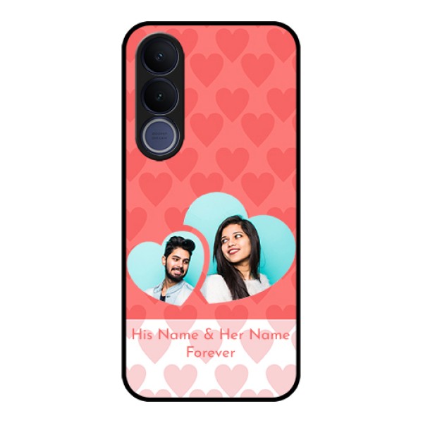 Vivo V70 FE 5G Custom Glass Phone Case - Couple Pic Upload Design