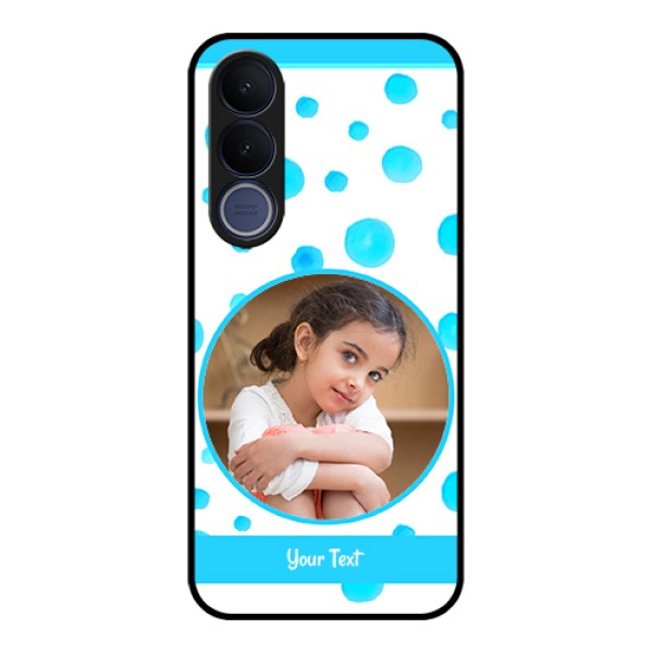 Vivo V70 FE 5G Custom Glass Phone Case - Blue Bubbles Pattern Design