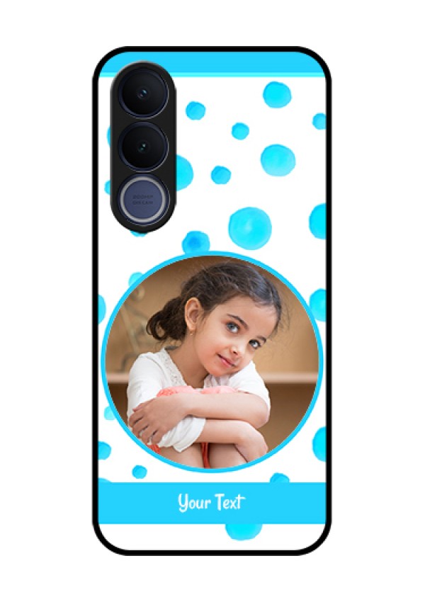 Vivo V70 FE 5G Custom Glass Phone Case - Blue Bubbles Pattern Design