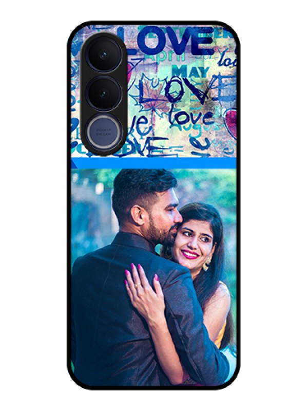 Custom Vivo V70 FE 5G Custom Glass Phone Case - Colorful Love Design