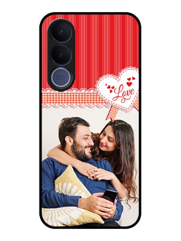 Custom Vivo V70 FE 5G Custom Glass Phone Case - Red Love Pattern Design
