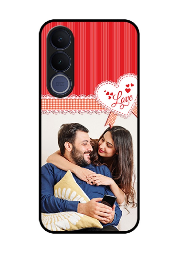 Vivo V70 FE 5G Custom Glass Phone Case - Red Love Pattern Design
