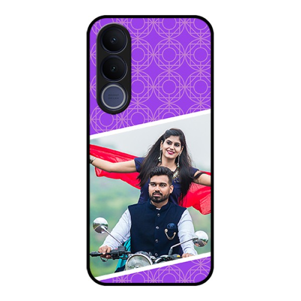 Vivo V70 FE 5G Custom Glass Phone Case - Violet Color Pattern Design