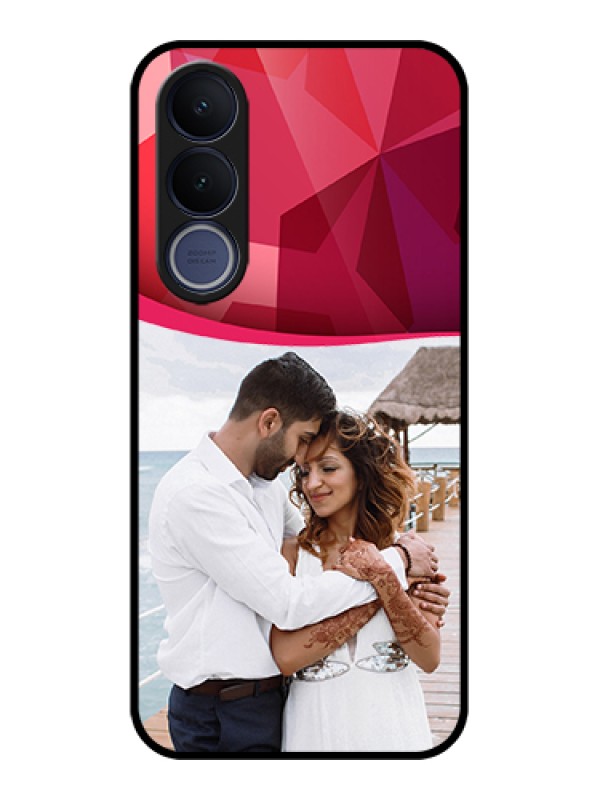 Custom Vivo V70 FE 5G Custom Glass Phone Case - Red Abstract Design