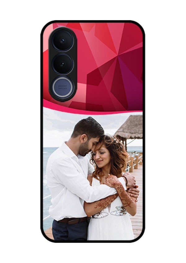 Vivo V70 FE 5G Custom Glass Phone Case - Red Abstract Design
