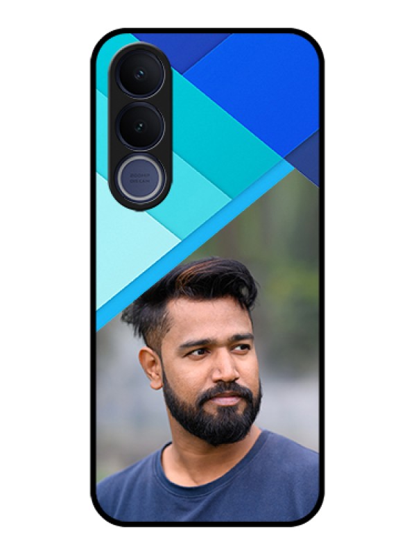 Custom Vivo V70 FE 5G Custom Glass Phone Case - Blue Pattern Design