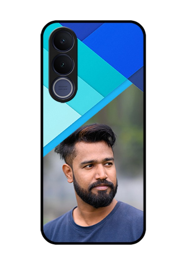 Vivo V70 FE 5G Custom Glass Phone Case - Blue Pattern Design