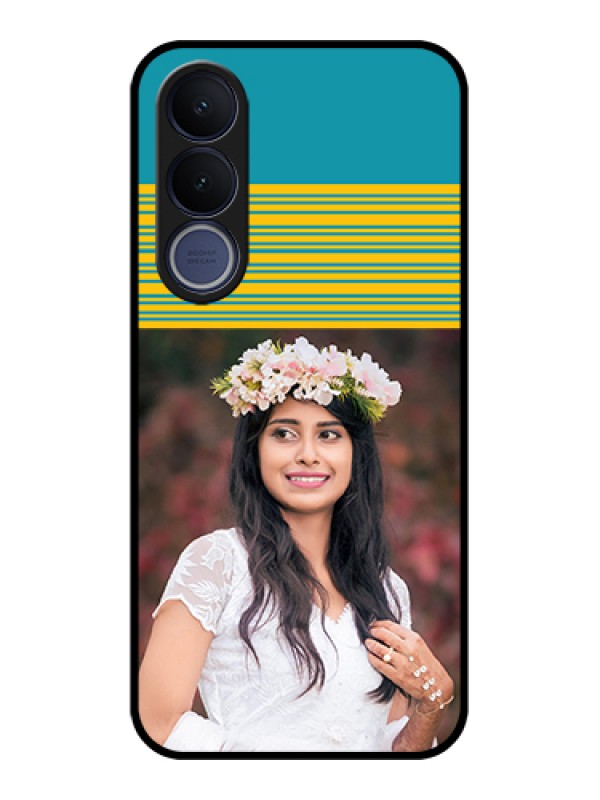 Custom Vivo V70 FE 5G Custom Glass Phone Case - Yellow & Blue Design