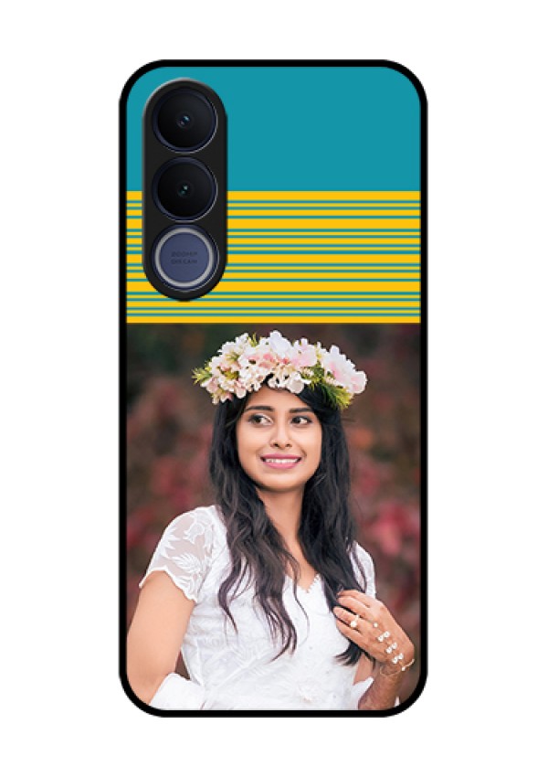 Vivo V70 FE 5G Custom Glass Phone Case - Yellow & Blue Design