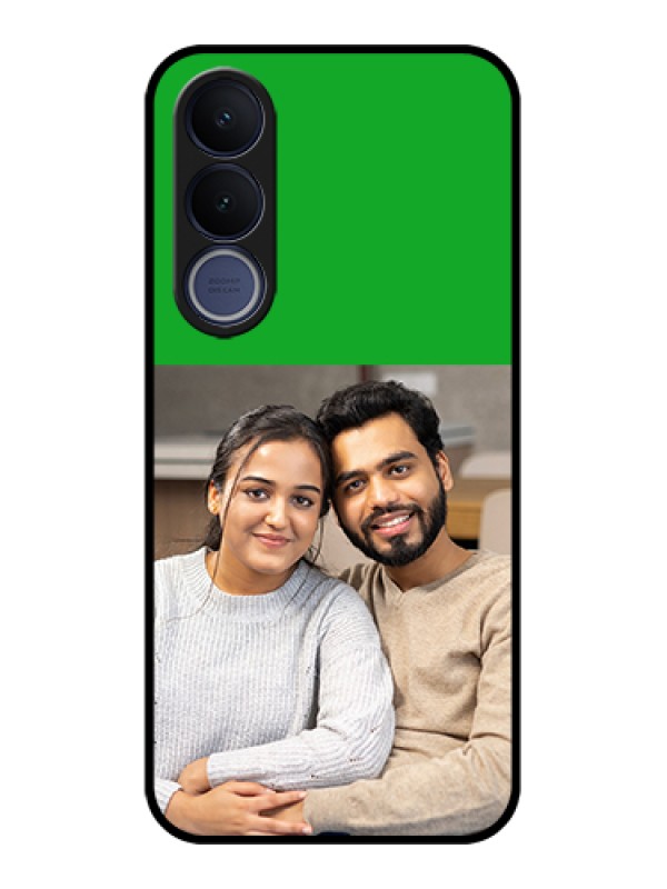 Custom Vivo V70 FE 5G Custom Glass Phone Case - Green Pattern Design