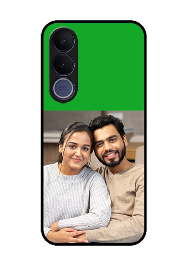 Vivo V70 FE 5G Custom Glass Phone Case - Green Pattern Design