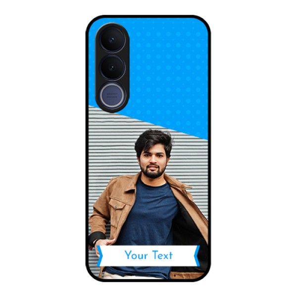 Vivo V70 FE 5G Custom Glass Phone Case - Simple Blue Color Design