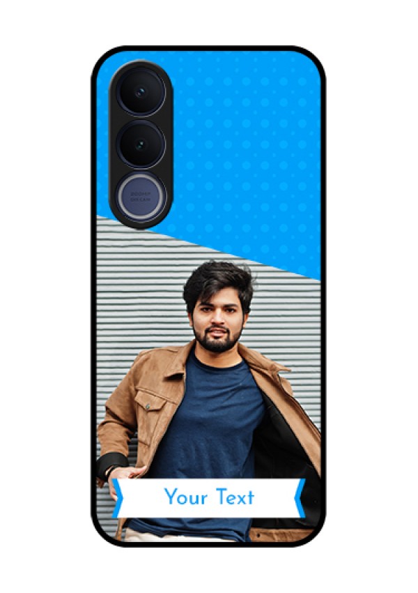 Vivo V70 FE 5G Custom Glass Phone Case - Simple Blue Color Design