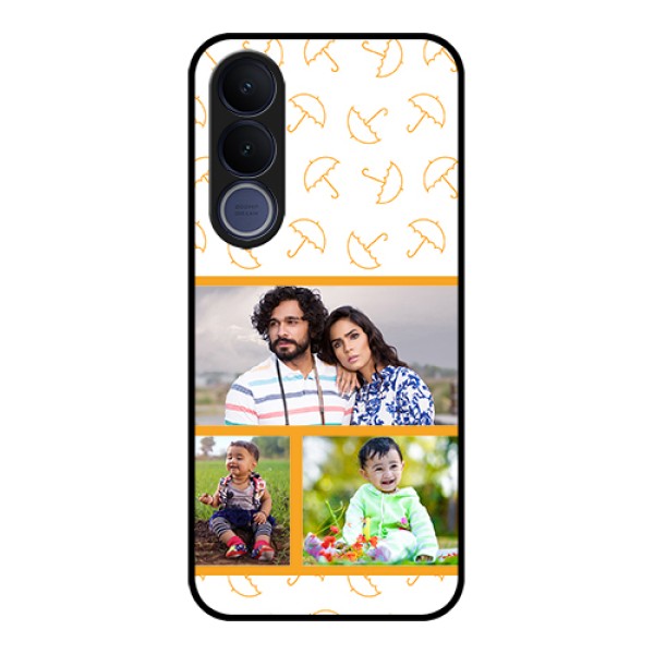Vivo V70 FE 5G Custom Glass Phone Case - Yellow Pattern Design