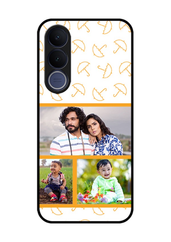 Vivo V70 FE 5G Custom Glass Phone Case - Yellow Pattern Design