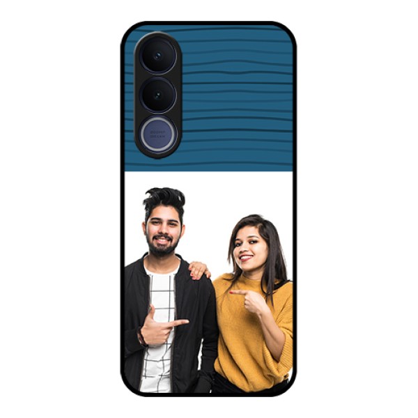 Vivo V70 FE 5G Custom Glass Phone Case - Blue Pattern Cover Design