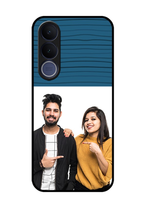 Vivo V70 FE 5G Custom Glass Phone Case - Blue Pattern Cover Design