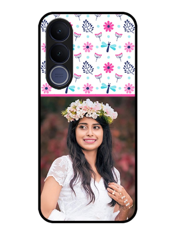 Custom Vivo V70 FE 5G Custom Glass Phone Case - Colorful Flower Design