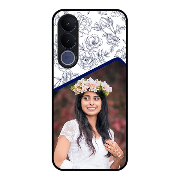 Vivo V70 FE 5G Custom Glass Phone Case - Classy Floral Design