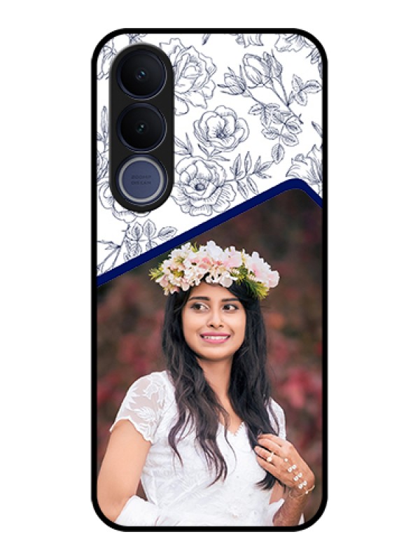 Custom Vivo V70 FE 5G Custom Glass Phone Case - Classy Floral Design