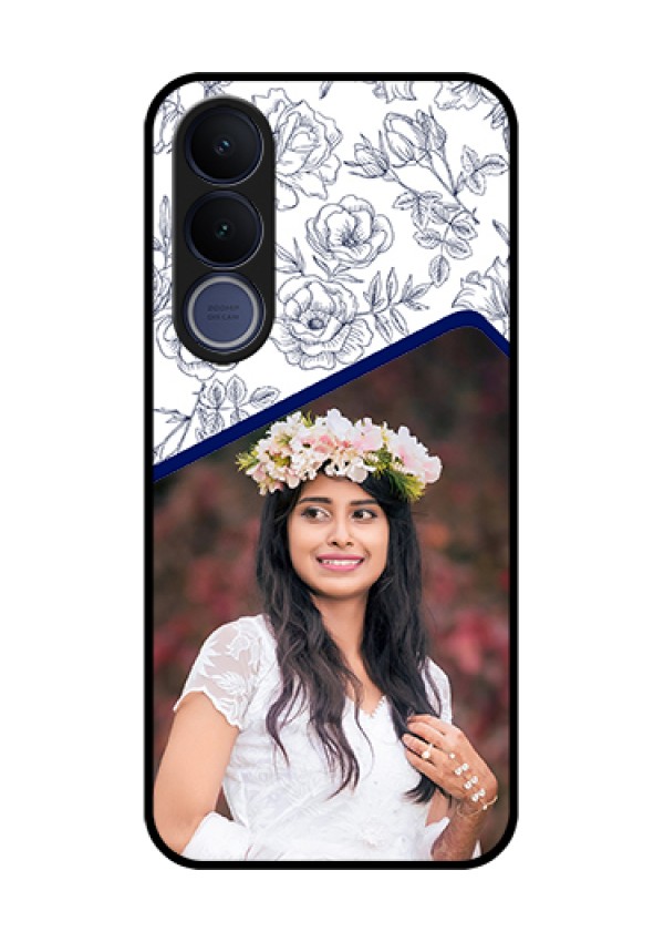 Vivo V70 FE 5G Custom Glass Phone Case - Classy Floral Design
