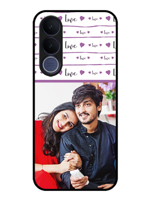 Custom Vivo V70 FE 5G Custom Glass Phone Case - Couples Heart Design