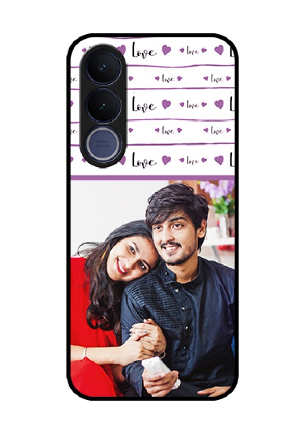 Vivo V70 FE 5G Custom Glass Phone Case - Couples Heart Design
