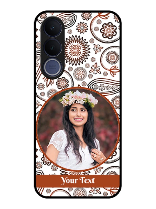 Custom Vivo V70 FE 5G Custom Glass Phone Case - Abstract Flower Design