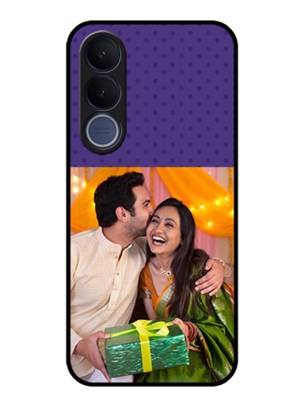 Custom Vivo V70 FE 5G Custom Glass Phone Case - Violet Colored Pattern Design