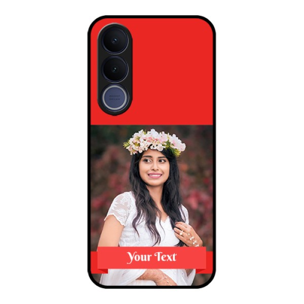 Vivo V70 FE 5G Custom Glass Phone Case - Simple Red Color Design
