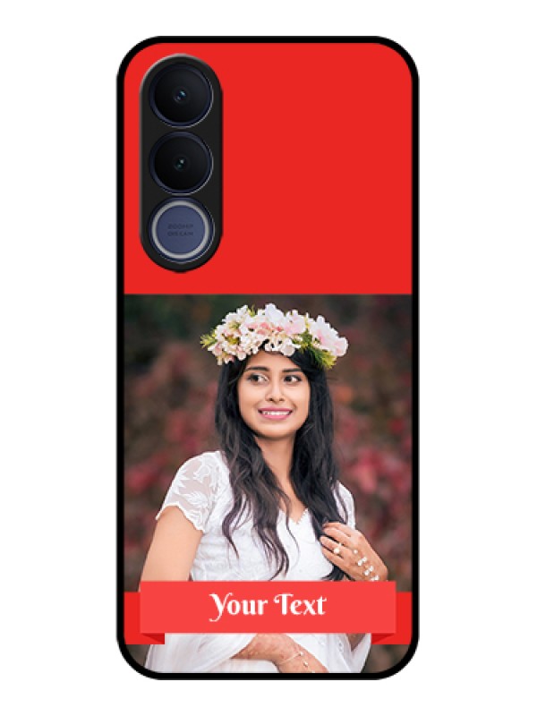 Custom Vivo V70 FE 5G Custom Glass Phone Case - Simple Red Color Design