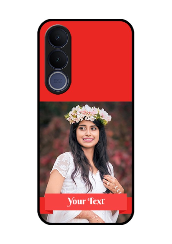 Vivo V70 FE 5G Custom Glass Phone Case - Simple Red Color Design