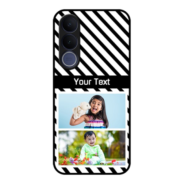 Vivo V70 FE 5G Custom Glass Phone Case - Black And White Stripes Design Vivo V70 FE 5G Custom Glass Phone Case - Black And White Stripes Design