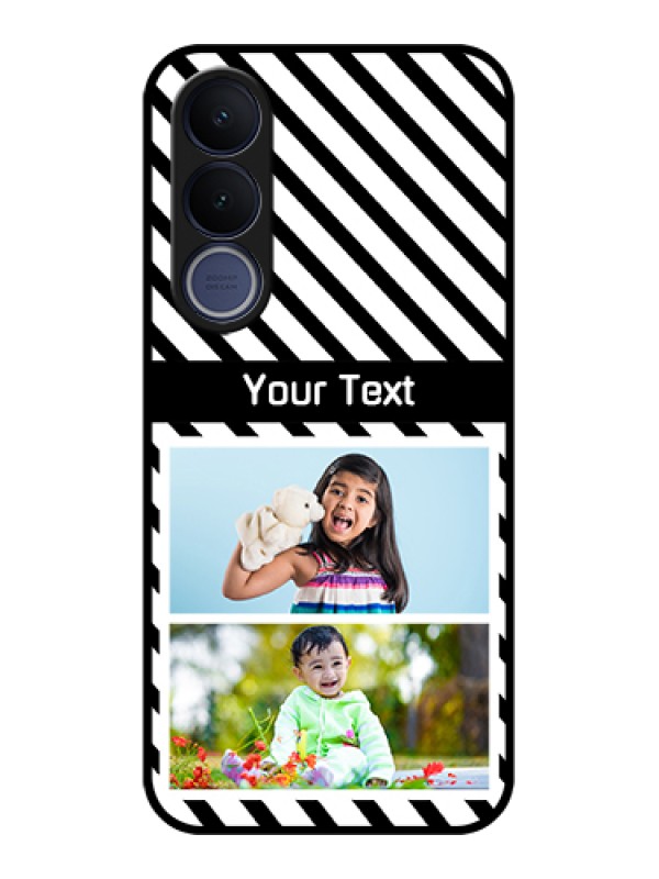 Custom Vivo V70 FE 5G Custom Glass Phone Case - Black And White Stripes Design