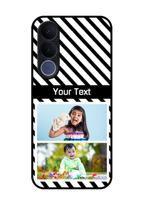 Vivo V70 FE 5G Custom Glass Phone Case - Black And White Stripes Design