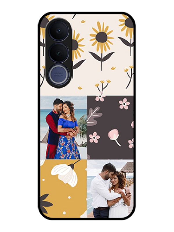 Custom Vivo V70 FE 5G Custom Glass Phone Case - 3 Images With Floral Design