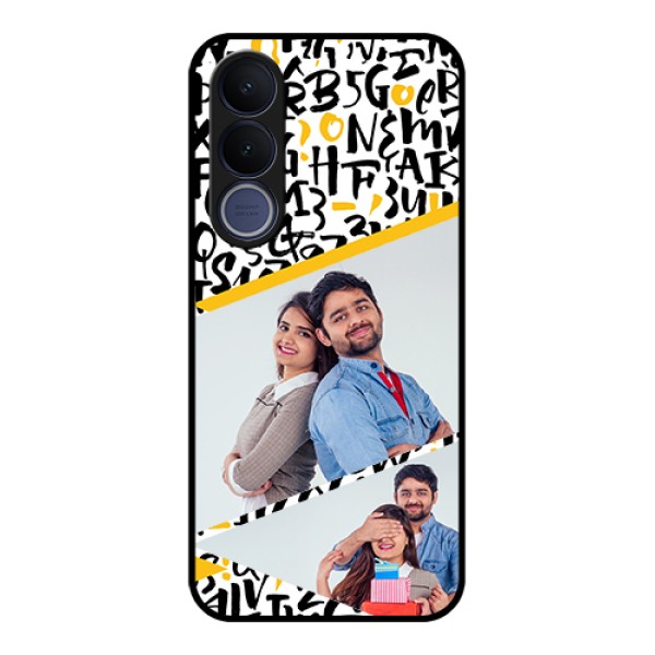 Vivo V70 FE 5G Custom Glass Phone Case - Letters Pattern Design