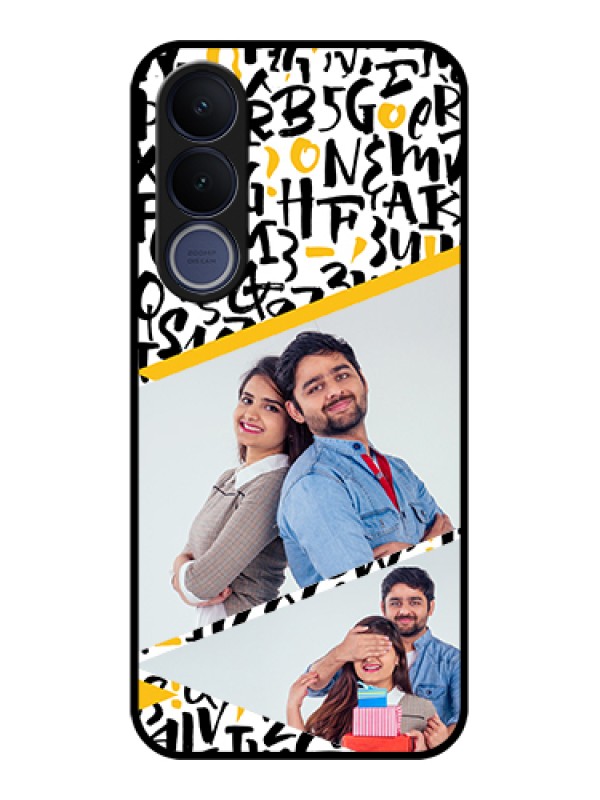 Custom Vivo V70 FE 5G Custom Glass Phone Case - Letters Pattern Design