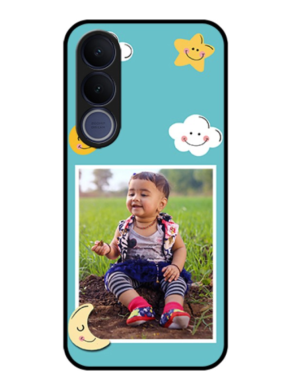 Custom Vivo V70 FE 5G Custom Glass Phone Case - Smiley Kids Stars Design