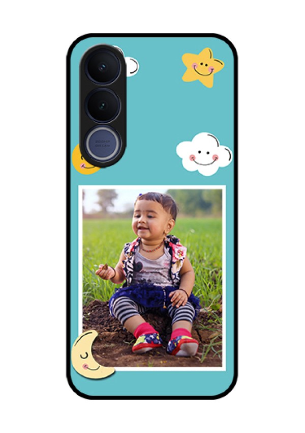 Vivo V70 FE 5G Custom Glass Phone Case - Smiley Kids Stars Design