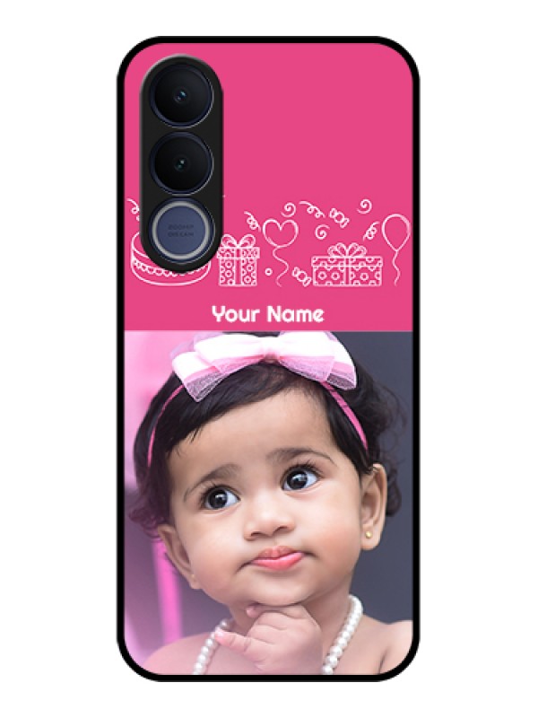 Custom Vivo V70 FE 5G Custom Glass Phone Case - With Birthday Line Art Design
