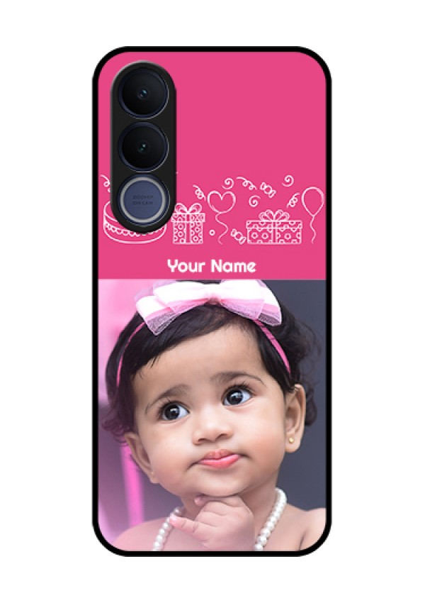 Vivo V70 FE 5G Custom Glass Phone Case - With Birthday Line Art Design